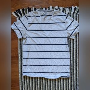 Old Navy casual gray white navy striped comfortable Tshirt unisex size L Cotton